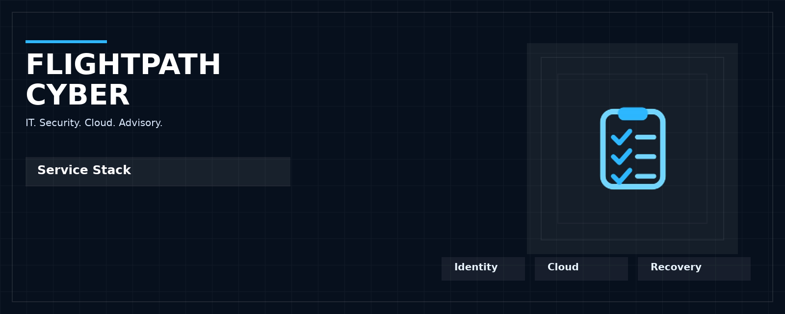 Custom FlightPath Cyber service stack banner artwork